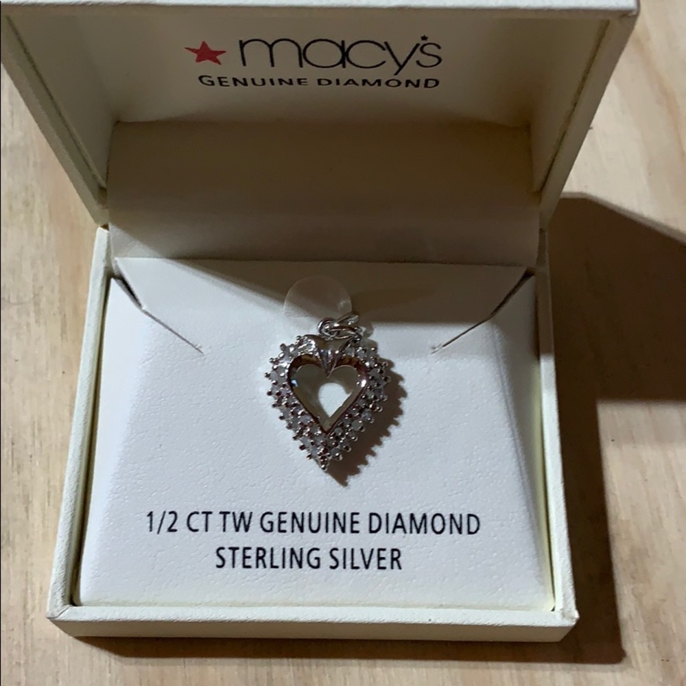 Diamond heart necklace charm (1/2 ct)